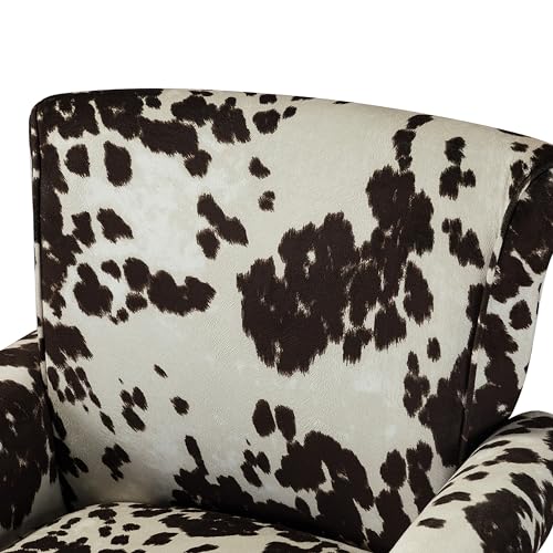 HULALA HOME Modern Wingback Accent Chair with Wood Legs & Removable Cushion, Comfy Upholstered Armchair with Nailhead Trim, Floral Pattern Single Sofa Chair for Living Room Bedroom, Blue - Image 49