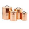 4 Piece dcor Copper Hammered Canister Set