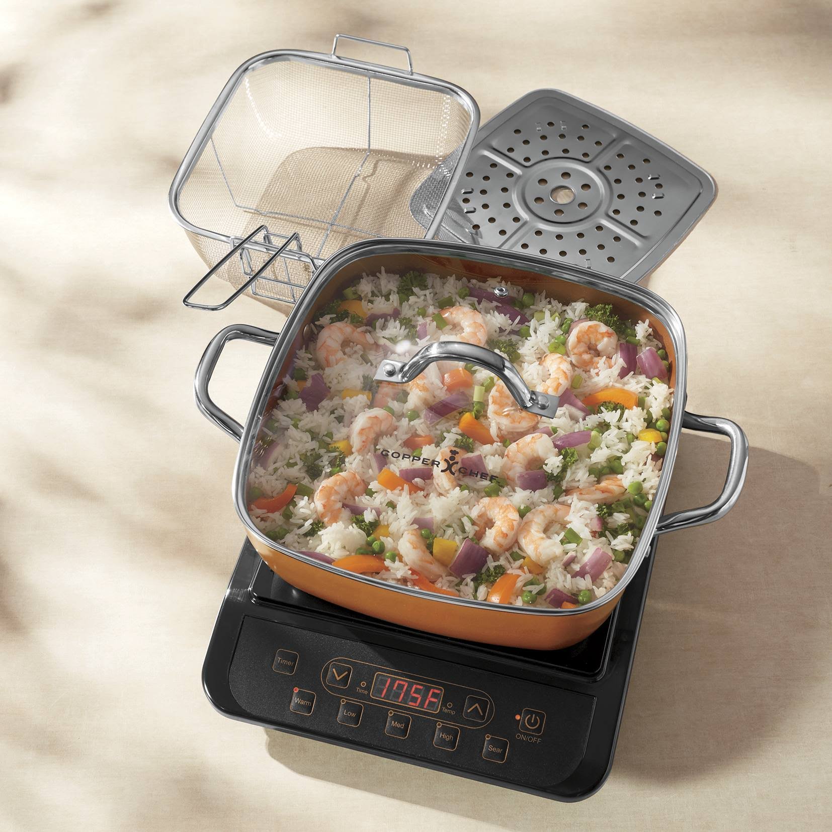 Copper Chef XL Precision Induction Cooktop u0026 11 inch Casserole Set as Seen on TV - Image 3