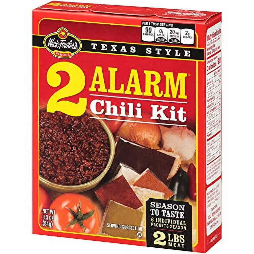 Wick Fowler’s Texas Style 2 Alarm Chili Kit, 3.3 oz Pack Of 8 - Image 2