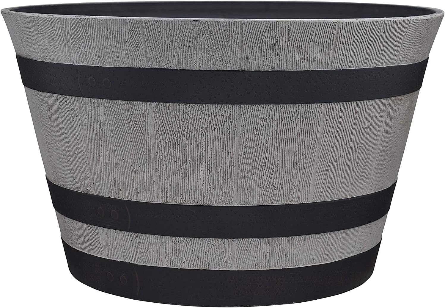 Southern Patio 15.5 Resin Whiskey Barrel Planter, Birchwood Grey (Pack of 4) - Image 2