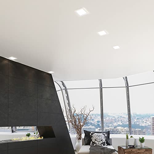 Maxxima 4 in. 5 CCT Retrofit Recessed Square LED Downlight – 800 Lumens, Color Selectable 2700K-5000K (2700K/3000K/3500K/4000K/5000K), Dimmable, 90 CRI, Ideal for Kitchen, Bathroom, or Bedroom - Image 4
